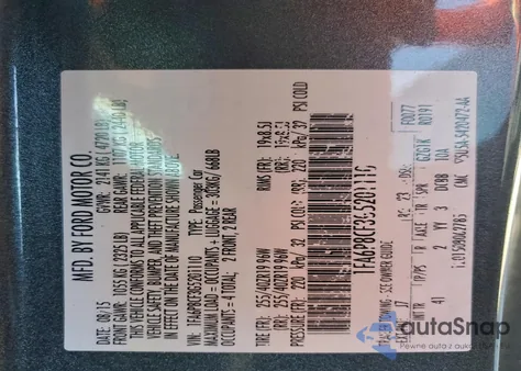 2016 Ford Mustang Gt из США, поврежденный, VIN 1FA6P8CF3G5201110